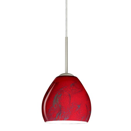 Besa Lighting Bolla Cord Pendant, Magma, Satin Nickel Finish, 1x9W LED 1BT-4122MA-LED-SN